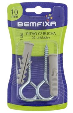 PITAO ZINCADO C/ BUCHA DE NYLON 10MM C/ 2 PEÇAS