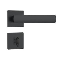 FECHADURA STAM BANHEIRO 823/35 QUADRADA ROSETA PRETA FOSCO