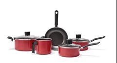 JOGO PANELA ANTIADERENTE 5PCS VERMELHO GARLIC BRINOX