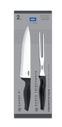 KIT P/CHURRASCO 2PC CROSS PRETO BRINOX