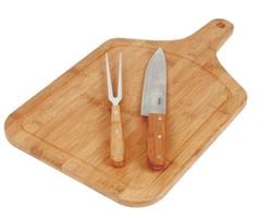 KIT PARA CHURRASCO BAMBOO 3 PEÇAS TABUA 50X30CM COM CABO MOR