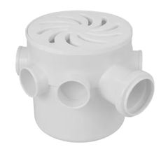 CAIXA SIFONADA QUADRADA GRELHA  REDONDA TAMPA CROMADA 150X150X50 AMANCO