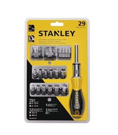 JOGO CHAVE CATRACADA 29PC MULTIBITS/SOQUETES STANLEY