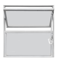 JANELA BASCULANTE 40X60 ALUMINIO BRANCO VIDRO LISO 2 FOLHAS CLM