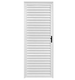 PORTA DE GIRO TIPO VENEZIANA EM ALUMINIO BRANCOL 80X210 COM ABERTURA PARA A DIREITA