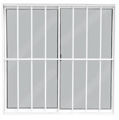 JANELA EM ALUMINIO BRANCO 80X80 CM COM GRADE VIDRO LISO DE 4 MM