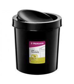 LIXEIRA BASCULANTE REDONDA 4,3LT PLASTICO PRETO ATLAS