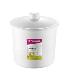 LIXEIRA COM TAMPA 6 LITROS PLASTICO BRANCO ATLAS*