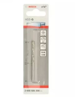 BROCA ACO RAPIDO 1/8”X65MM HSS CARTELA C/1 UNIDADE BOSCH