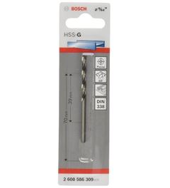BROCA ACO RAPIDO 9/64”X70MM HSS CARTELA C/1 UNIDADE BOSCH
