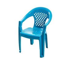 CADEIRA INFANTIL XADREZ AZUL CLARO FORTE PLÁSTICO