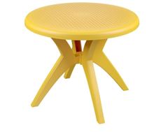 MESA POLIPROPILENO REDONDA DELUXE AMARELO FORTE