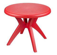 MESA POLIPROPILENO REDONDA DELUXE VERMELHO FORTE PLÁSTICO