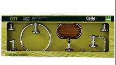 KIT ACESSORIOS COM 5 PEÇAS CROMADA NEW CITTY CELITE