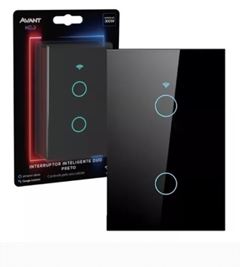 INTERRUPTOR INTELIGENTE SMART WIFI TOUCH AVANT NEO DUO PRETO BIVOLT
