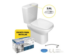 CONJUNTO ACOPLADO 3/6LT +KIT FLEX BRANCO DECA