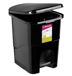 LIXEIRA RETANGULAR 6 LITROS PLASTICO PRETO ATLAS