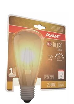 LAMPADA 4W LED PERA RETRO 2200K ST64 BIVOLT AVANT