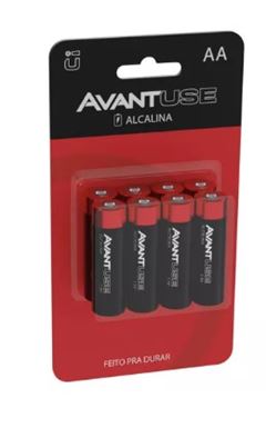 PILHA ALCALINA USE AA COM 8 UNIDADES AVANT
