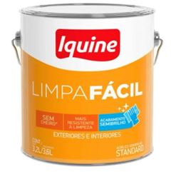 TINTA ACRÍLICA LIMPA FÁCIL STANDART  SEMI-BRILHO BRANCO NEVE 3,6L - IQUINE.