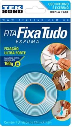 FITA DUPLA FACE ESPUMA 12MMX1,5M TEKBOND