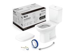 CONJUNTO ACOPLADO 3/6L+KIT INSTALAÇÃO SQUARE BRANCA ROCA