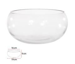 VASO DECORATIVO VIDRO BACIA TRANSPARENTE 09CM FLORARTE