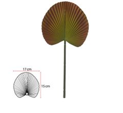 PLANTA ARTIFICIAL FOLHA LEQUE VERDE MARRON 36CM FLORARTE