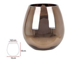 VASO DECORATIVO VIDRO COBRE 18CM FLORARTE