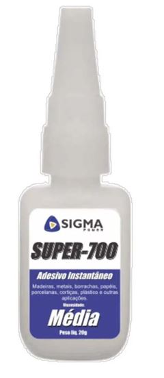 ADESIVO INSTANTANEO SUPER-700 20G VISCOSIDADE MEDIA SIGMA