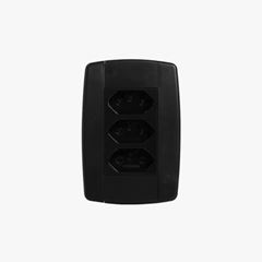 MÓDULO 3 TOMADAS 10A 250V MONOBLOCO PRETO LEV ILUMI