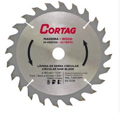 DISCO SERRA VIDEA 7.1/4'' 24 DENTES PARA MADEIRA CORTAG