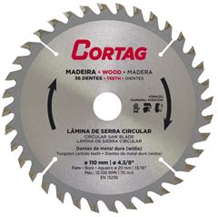 DISCO SERRA VIDEA 7.1/4   36 DENTES PARA MADEIRA CORTAG