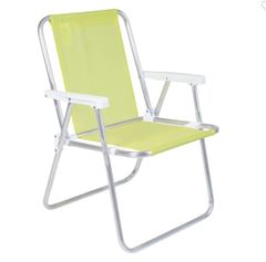 CADEIRA DE PRAIA ALUMÍNIO ALTA AMARELA NEON MOR