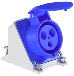 TOMADA INDUSTRIAL DE SOBREPOR 16A 2P+T 200/250V AZUL ELETROMAR