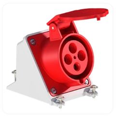 TOMADA INDUSTRIAL DE SOBREPOR 32A 3P+T 380/440V VERMELHO.