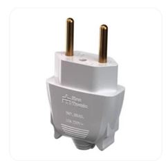 PLUG 180° 10A 2P 250V BRANCO MEC-TRONIC