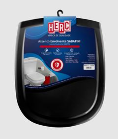 ASSENTO SANITARIO COM TAMPA ENVOLVENTE SABATINI PRETO HERC