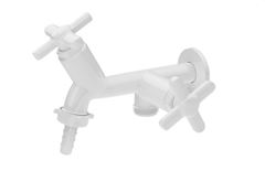 TORNEIRA ABS PARA TANQUE BRANCA 10CM COM BICO SICILIA HERC