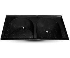 TANQUE MÁRMORE DUPLO 120X51 LUXO PRETO MARMODELTA