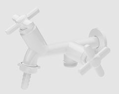 TORNEIRA ABS TANQUE MAQUINA COM BICO BRANCO 10CM SICILIA HERC