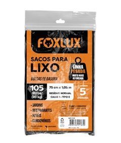 SACO P/LIXO REFORCADO 105L C/5 FOXLUX