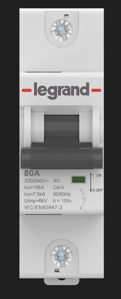 DISJUNTOR UNIPOLAR 80A 3KA CURVA C LEGRAND