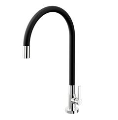 TORNEIRA METAL COZINHA MESA BICA ALTA PRETO/CROMADA GALIFLEX DOCOL