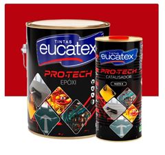 ESMALTE EPÓXI 2,7L+CATALISADOR 900ML VERMELHO SEGURANÇA PRO-TECH EUCATEX