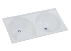 TANQUE MARMORE DUPLO JUNIOR SINTÉTICO 85X45 CINZA