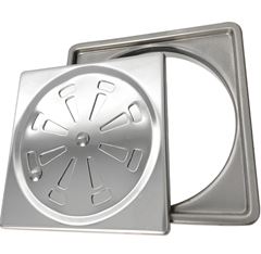 RALO OCULTO QUADRADO 10X10CM INOX FLVX HIDRO