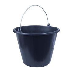 BALDE PLASTICO PRETO REFORÇADO 12L COM ALÇA METAL COM PEGA MAO TIDAO