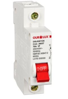 DISJUNTOR UNIPOLAR C 70A 6KA OUROLUX