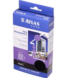 TELA MOSQUITEIRO POLIESTER 1,25X1,65MM PRETA ATLAS